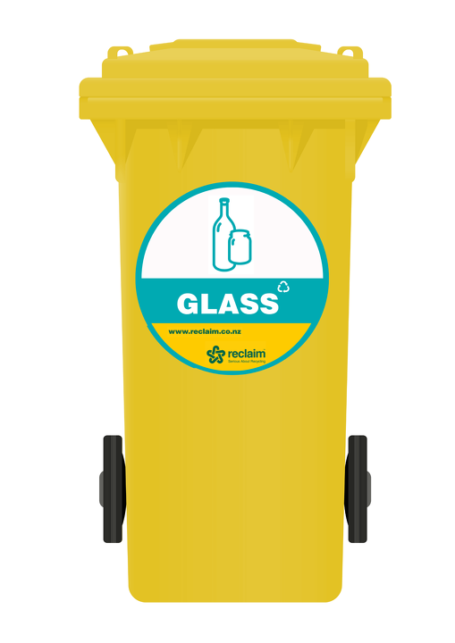 120L glass recycle wheelie bin