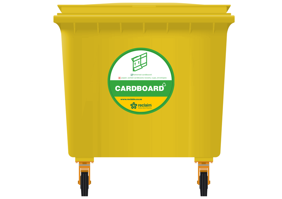 660L cardboard recycling wheelie bin